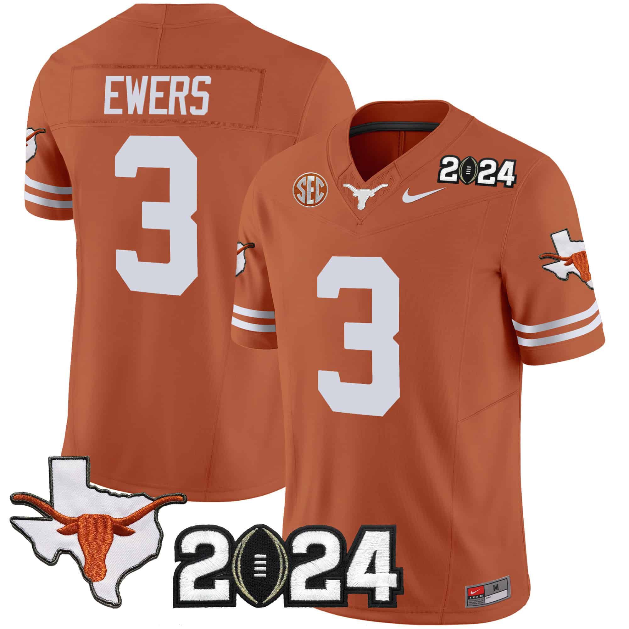 Men Texas Longhorns #3 Ewers Orange 2024 Nike Vapor Limited NCAA Jersey style 1->indianapolis colts->NFL Jersey